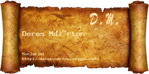 Deres Márton névjegykártya